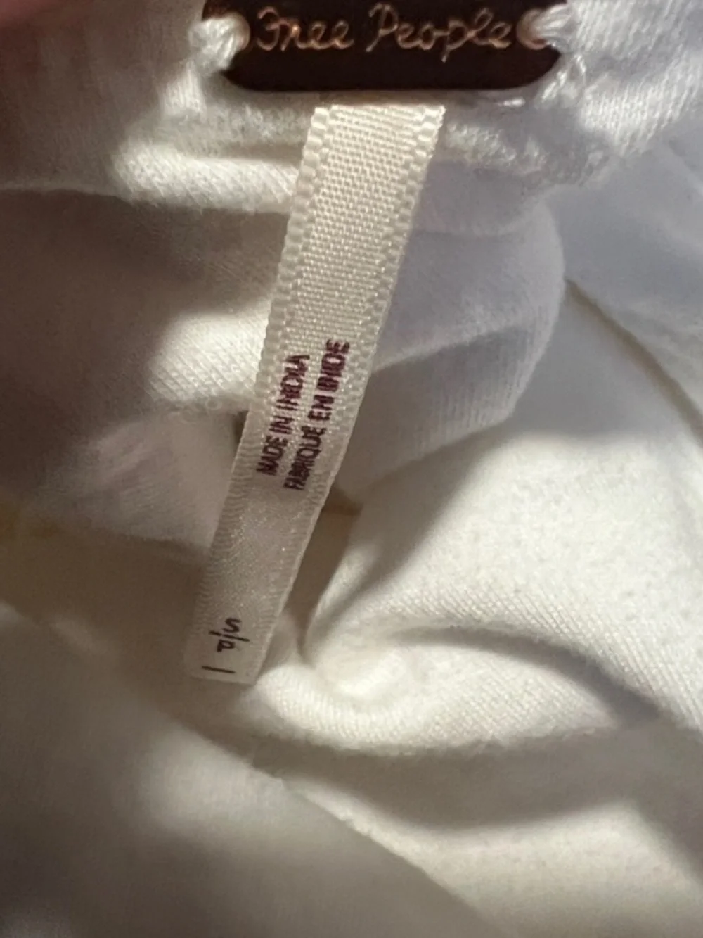 Free People Apricot Rose Mini Dress Eyelet Embroidered Lace Puff Sleeve White - Picture 9 of 11